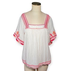 Madewell Embroidered Sandblossom Top Flowers Size Large